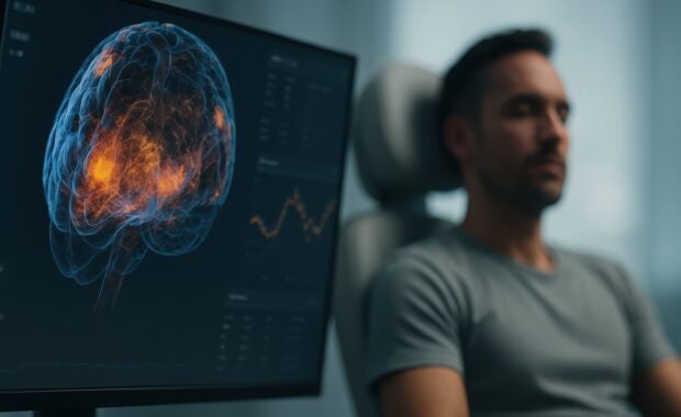 Advanced brain imaging display used in neurofeedback therapy - schedule your consultation with a neurofeedback specialist in DC today.